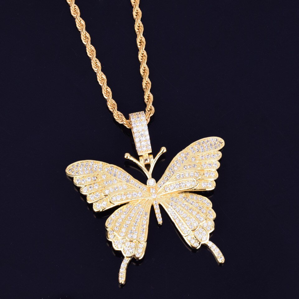 Collier & Pendentif Papillon en Zircon - 3