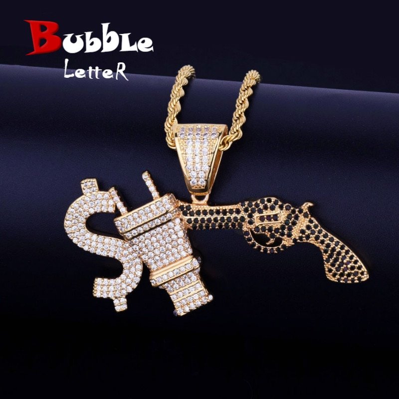 Collier Pendentif Dollar & Pistolet - 1