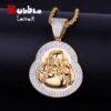 Pendentif Bouddha Doré en Zircon Cubique - 1