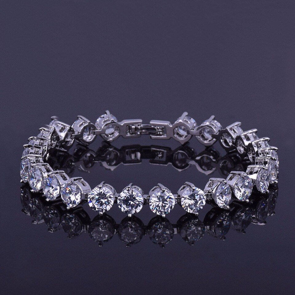 Bracelet Tennis en Zircon Doré 6MM - 7