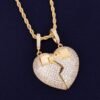 Pendentif Cœur à Serrure Doré