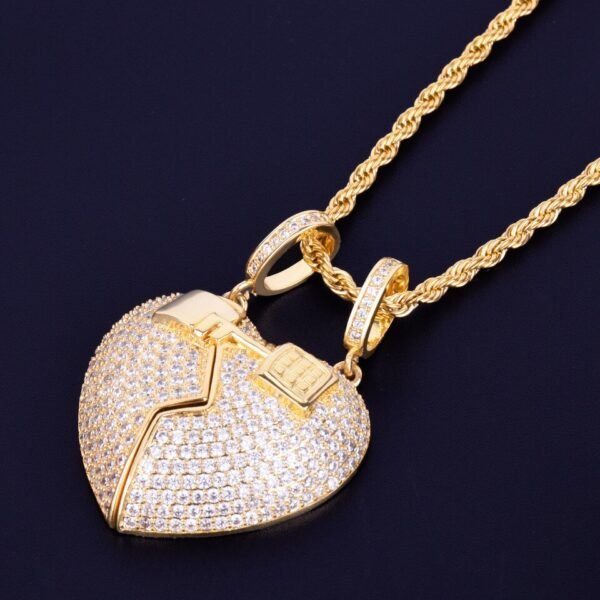 Pendentif Cœur à Serrure Doré - 2