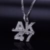 Gold Rhinestone AK47 Necklace - 5