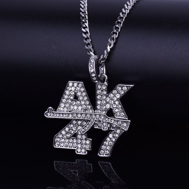 Collier AK47 Doré Rhinestone - 5