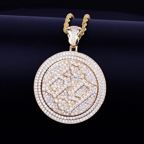 Collier Pendentif Rotatif en Zircon pour Hommes - 4
