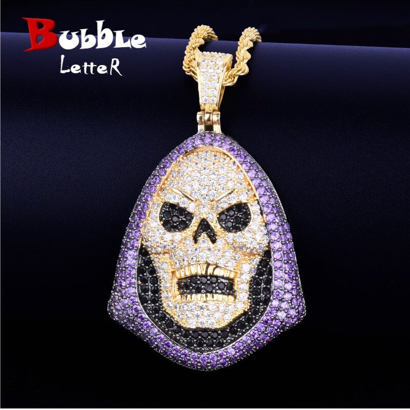 Skull Zircon Pendant Necklace - 1