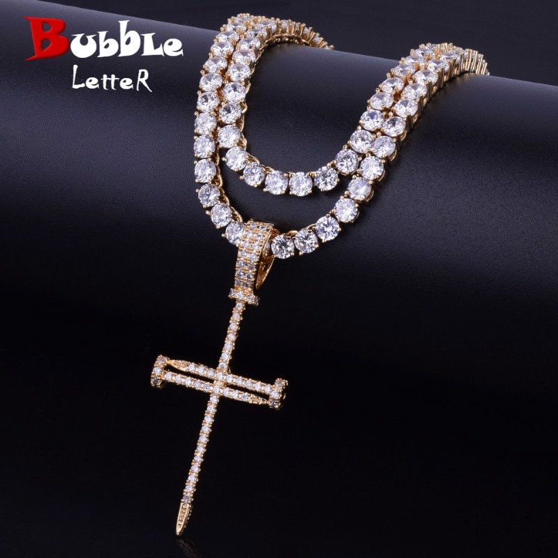 Collier Pendentif Croix Clou - 1