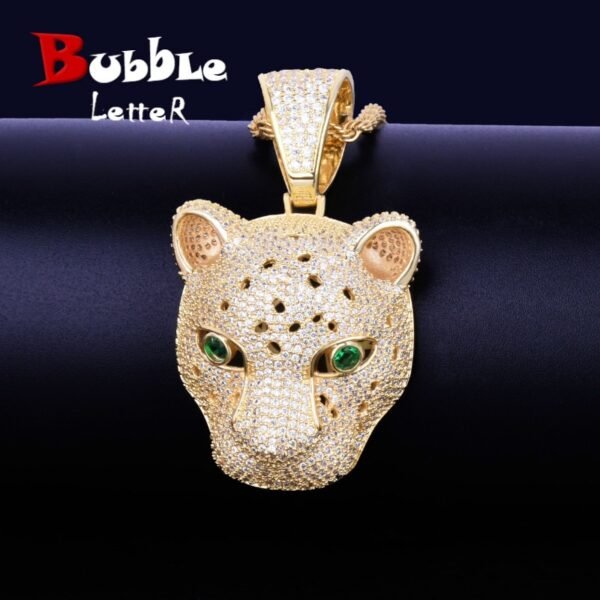 Collier Léopard Doré Zircon - 1