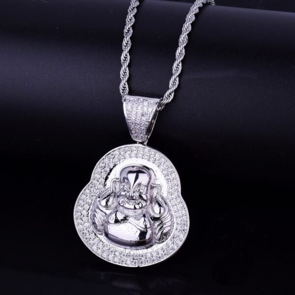 Pendentif Bouddha Doré en Zircon Cubique - 8