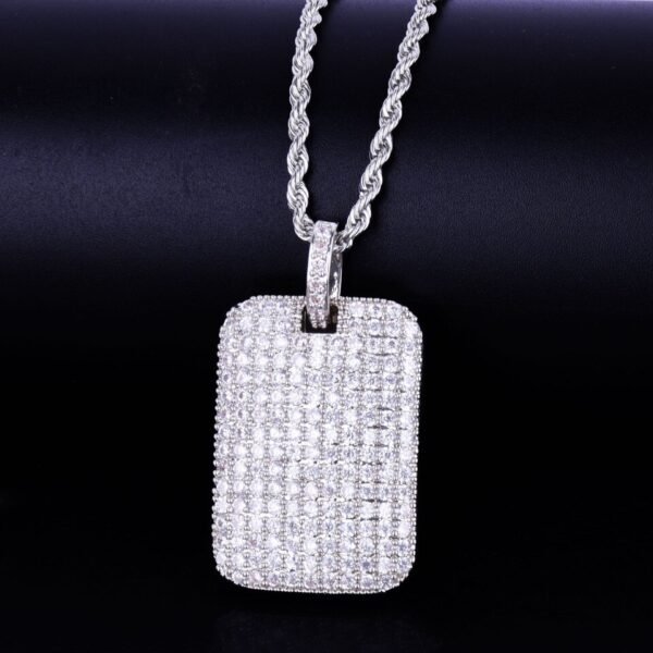 Collier Pendentif Carré en Zircon pour Hommes - 3