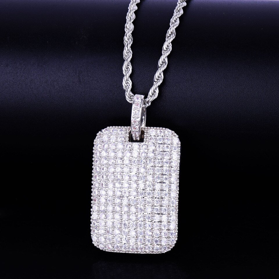 Square Zircon Pendant Necklace - 3