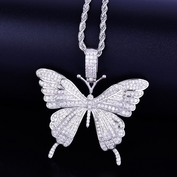 Collier & Pendentif Papillon en Zircon - 5