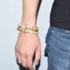 Bracelet cubain épais doré 23mm avec fermoir - 3