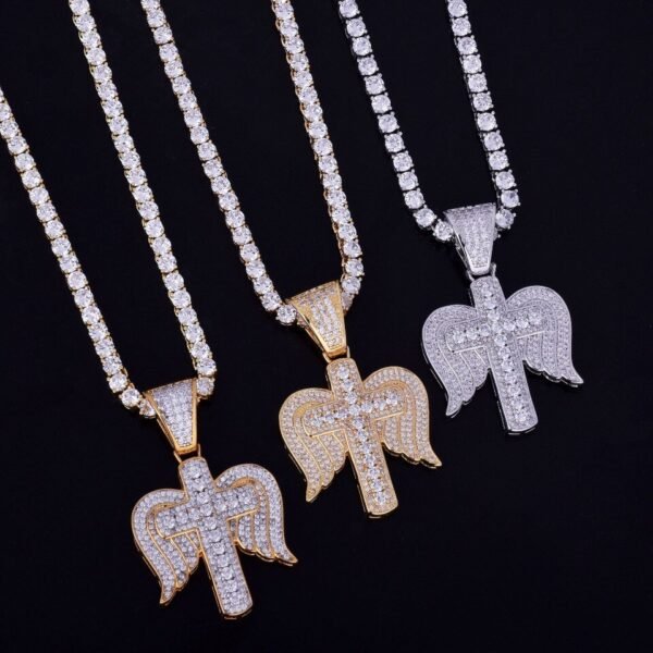 Collier Pendentif Croix Ailée Doré - 4