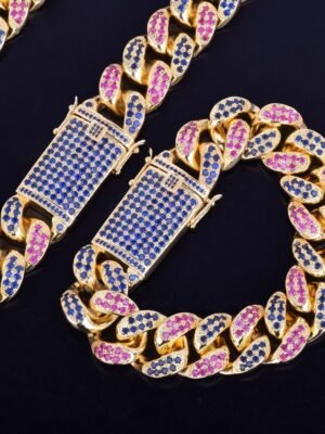 Cuban Necklace and Bracelet Set
