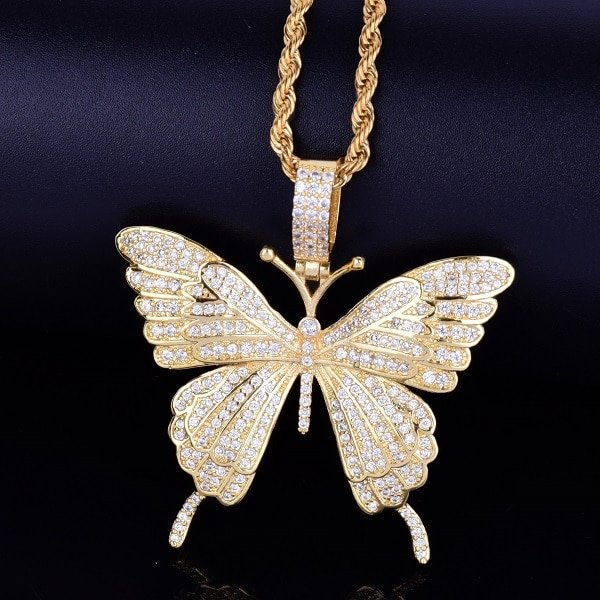 Collier & Pendentif Papillon en Zircon - 8