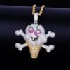 Collier pendentif crâne glace