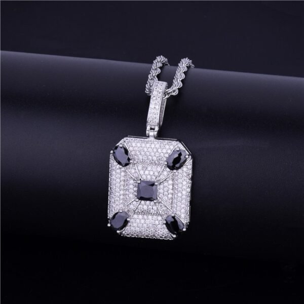Collier Militaire Carré Noir Doré - 4