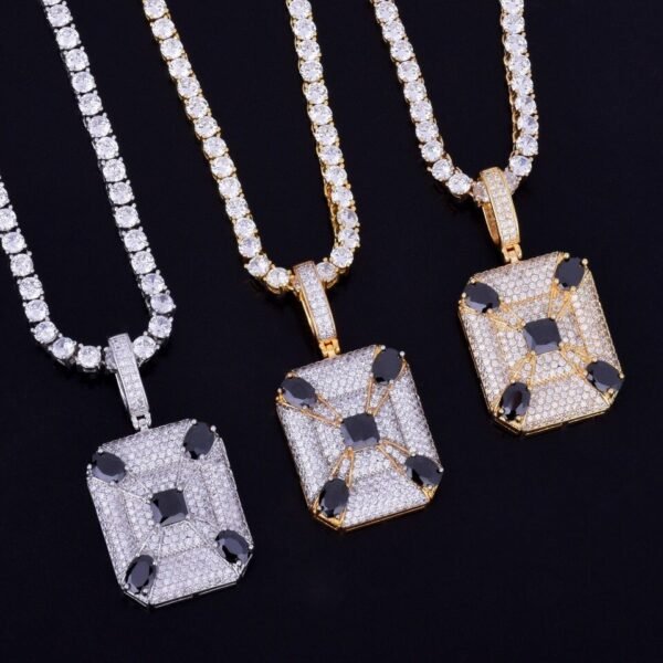Collier Militaire Carré Noir Doré - 3