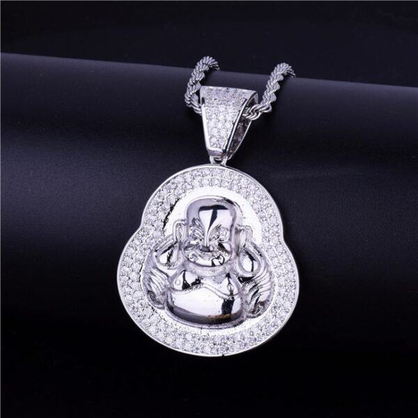 Pendentif Bouddha Doré en Zircon Cubique - 4