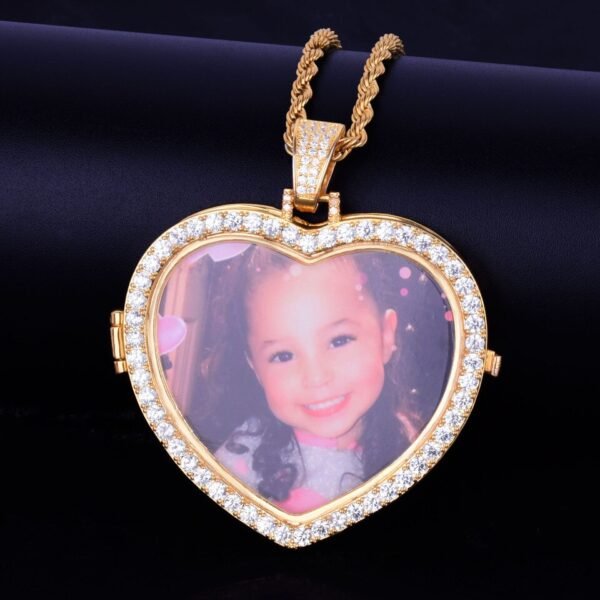 Collier pendentif photo en projection de cœur