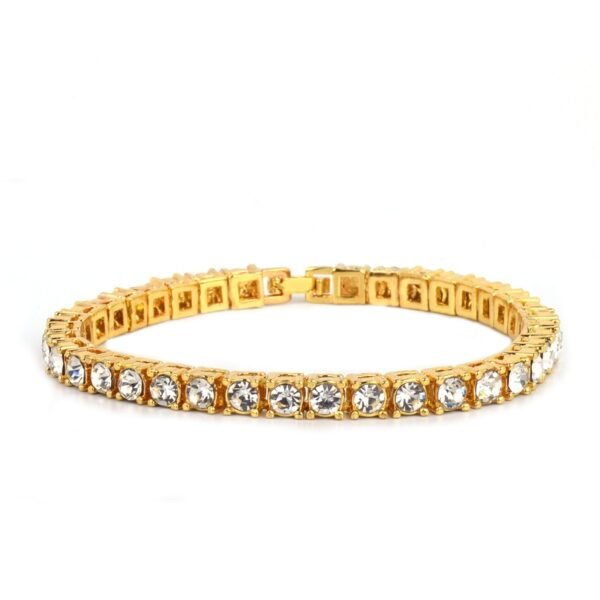 Bracelet pour hommes en alliage doré avec strass - 3