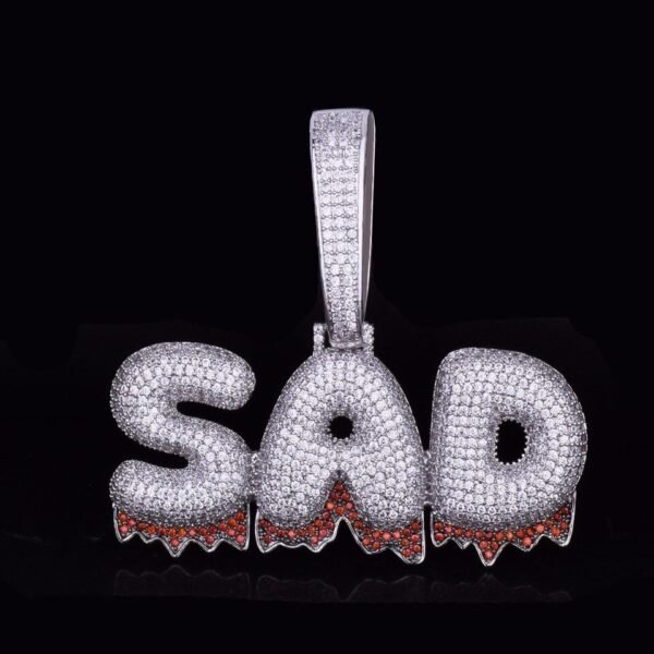 Collier Prénom Homme Lettres Bombées Rouge Doré - 3