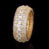 Bague en cuivre doré avec zircon pour homme - 3