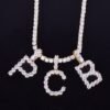 Collier & Pendentif Lettres en Zircon - 3