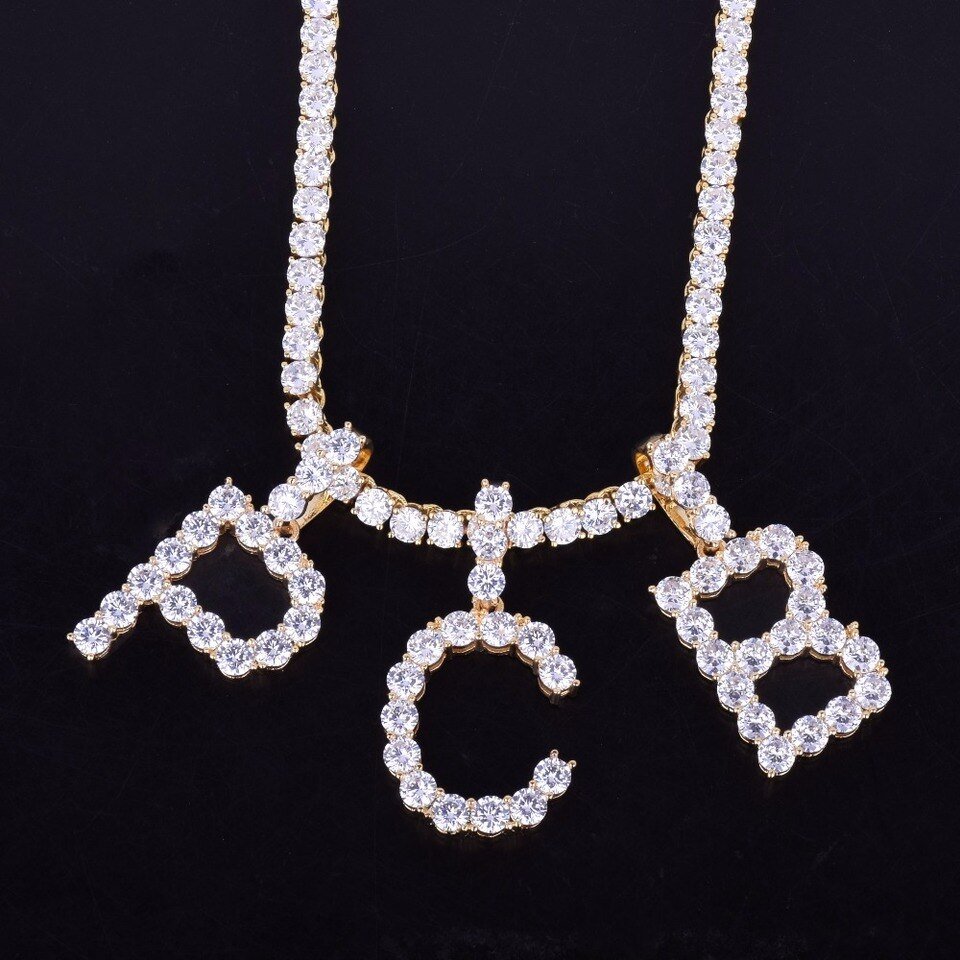 Zircon Letter Necklace and Pendant - 3