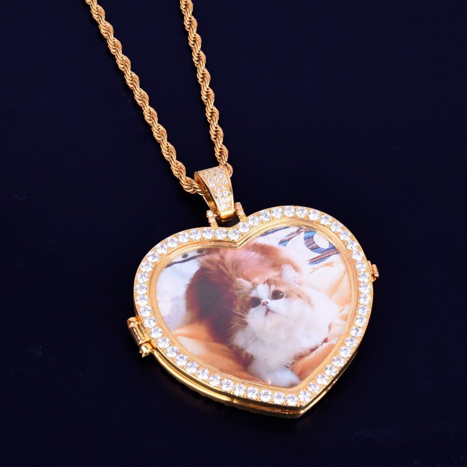 Heart Projection Photo Pendant Necklace - 5