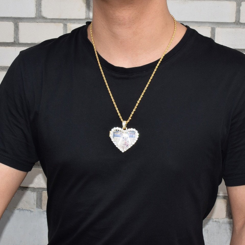 Gold Heart Photo Pendant - 4