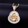 Pendentif Bouddha Doré en Zircon Cubique - 2