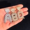 Collier lettres initiales avec couronne - 2