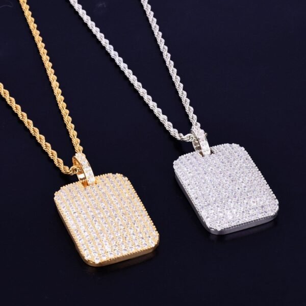 Collier Pendentif Carré en Zircon pour Hommes - 2