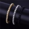 Bracelet pour hommes en alliage doré avec strass - 2