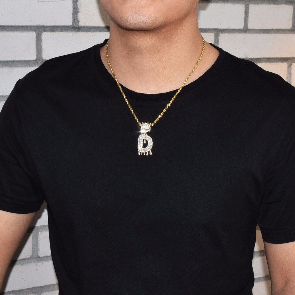 Initial Letter Necklace with Crown - 5