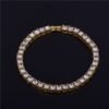 Bracelet pour hommes en alliage doré avec strass - 8