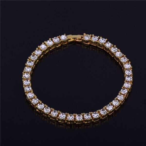 Bracelet pour hommes en alliage doré avec strass - 8