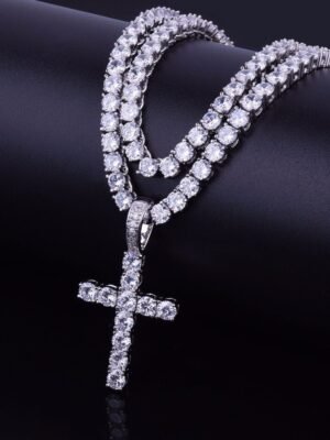 Cross and Tennis Necklace Set