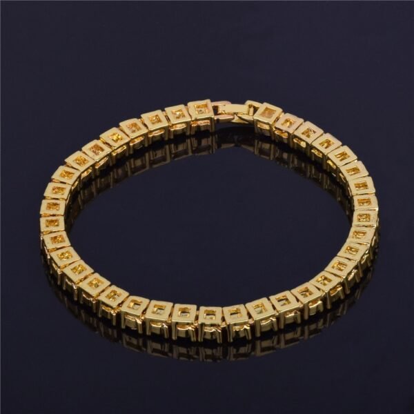 Bracelet pour hommes en alliage doré avec strass - 6