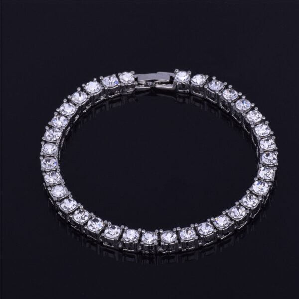 Bracelet pour hommes en alliage doré avec strass - 4