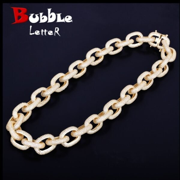 Collier Punk Bling Doré 20mm - 1