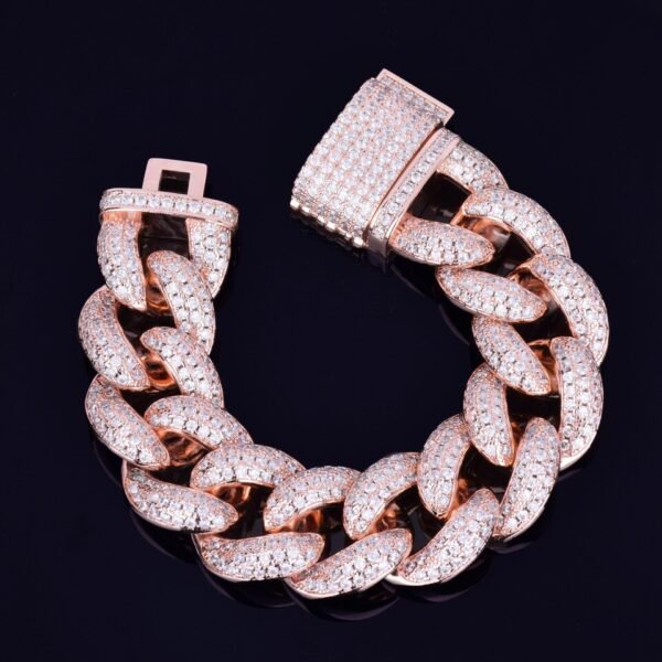 Bracelet cubain épais doré 23mm avec fermoir - 7
