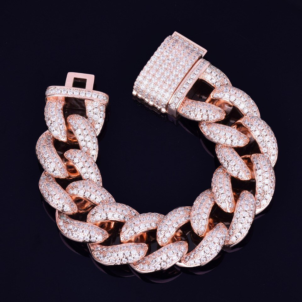 Thick Gold Cuban Bracelet with Clasp - 7