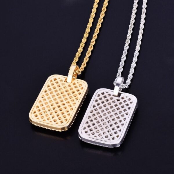 Collier Pendentif Carré en Zircon pour Hommes - 7
