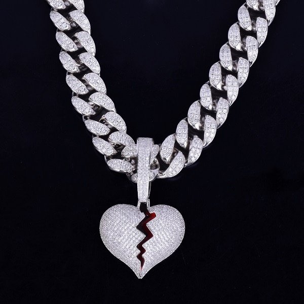 Pendentif Cœur Brisé Doré - 3
