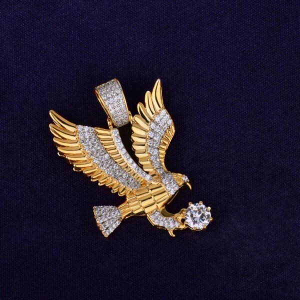 Collier avec pendentif aigle pour hommes orné de zircon cubique - 2