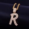 Pendentif Alphabet Doré Baguette