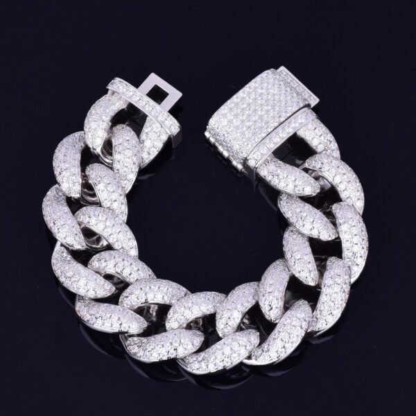 Bracelet cubain épais doré 23mm avec fermoir - 6